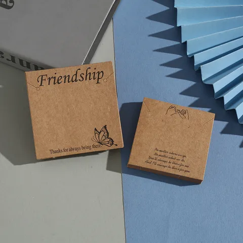 Tarjetas de Exhibición de Collar y Pendiente de Papel Kraft Tarjetas de Soporte de Embalaje de Joyería