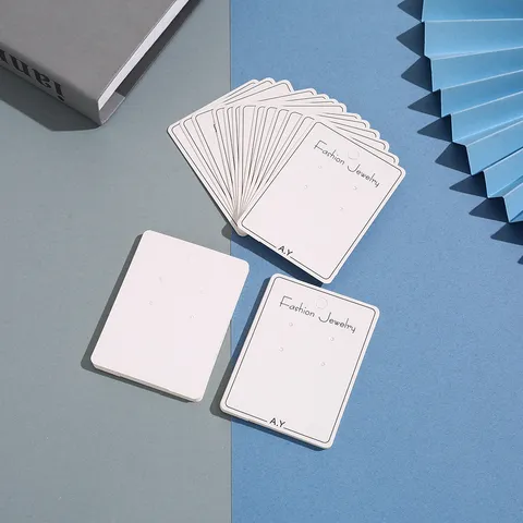 Tarjetas de Exhibición de Pendientes Blancas y Juego de Bolsas OPP Tarjetas de Soporte de Embalaje de Pendientes de Papel Soporte de Exhibición de Joyas al Por Menor
