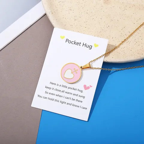 Tarjeta de Felicitación con Patrón de Corazón Pocket Hug Tarjeta Pequeña de Cartulina para Embalaje de Joyas Accesorio de Regalo
