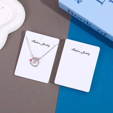 Tarjetas de Exhibición de Collar Blancas Y Bolsas OPP Transparentes Tarjetas de Embalaje de Joyería Para Pendientes Y Colgantes