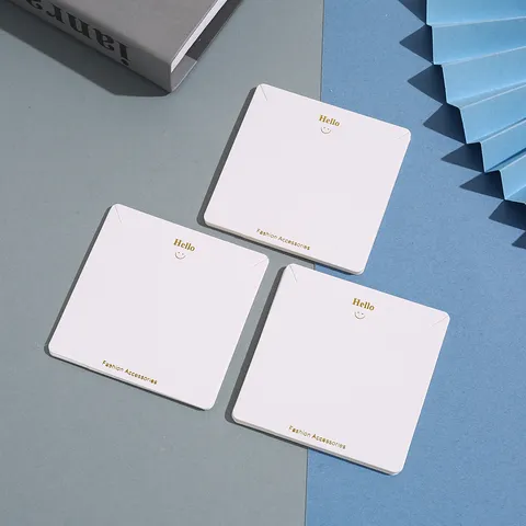 Tarjetas De Exhibición De Collares Y Pendientes De Cartón Blanco Con Bolsas OPP Transparentes Para Presentación Minorista