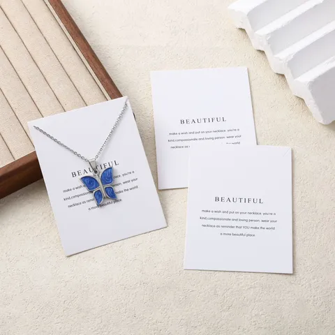 Cartes de Présentation de Collier en Carton Blanc Minimaliste Cartes Suspendues Carrées Pour Emballage de Bijoux Présentation