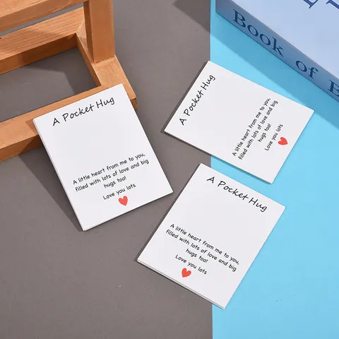 Pocket Hug Pocket Cardstock Greeting Card Warm Blessing Card Heart Printed Paper Card For Daily Expression