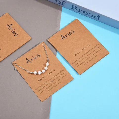 Tarjetas de Exhibición de Joyería de Papel Kraft Constelación de Aries Tarjetas de Embalaje de Collar y Pendiente Tema Aries