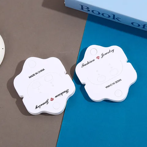 Tarjetas de Exhibición de Joyería de Cartón Blanco Soporte de Tarjeta de Embalaje de Collar y Pendiente para Presentación