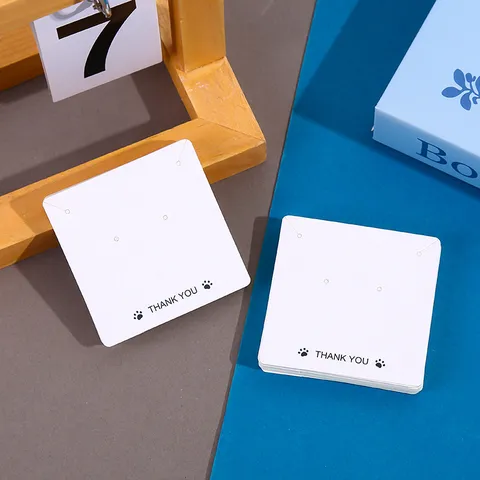 Juego de Tarjetas de Presentación de Collares y Pendientes de Papel Blanco Minimalista Accesorios de Tarjeta de Embalaje Colgante de Joyería