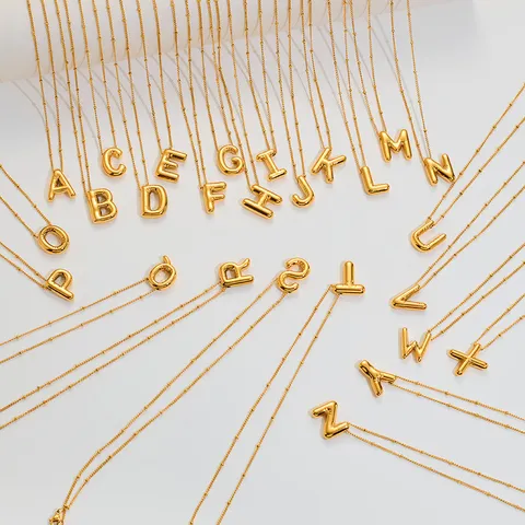 Minimalistischer Edelstahl Brief Anhänger Halskette Für Männer Frauen Vergoldet AZ Alphabet Initiale Kette Mode Schmuck