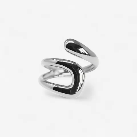 Edelstahl Offener Ring Für Damen Vintage Nische Geometrisch Hohl Kreuz Verstellbar Modeschmuck Fingerring