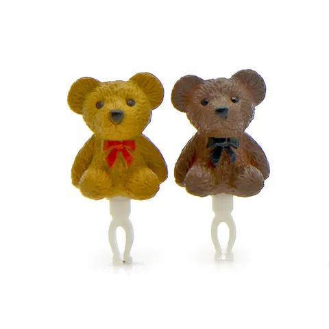 Cute Cartoon Bear Couple Phone Dust Plug Resin Mini Figurine Universal Headphone Jack Protector Phone Accessories