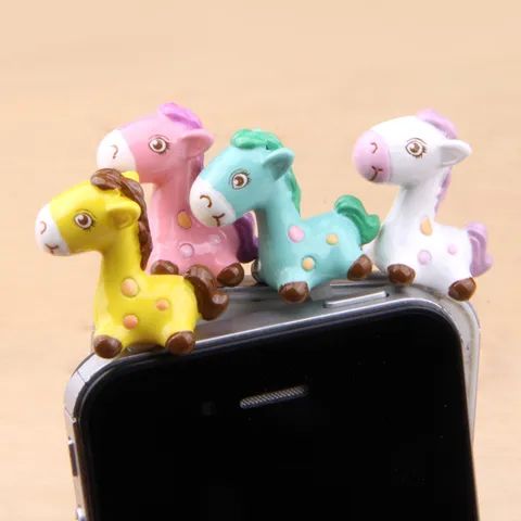 Cute Cartoon Spotted Pony Headphone Jack Dust Plug PVC Phone Computer Audio Port Protective Decorative Charm