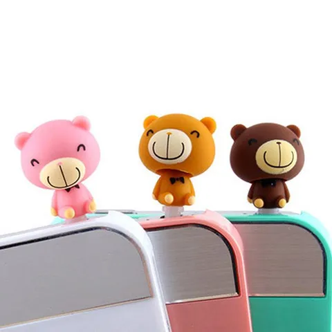 Cute Cartoon Bear Phone Dust Plug Resin Dustproof Cap Mobile Phone Decoration Accessory Cute Style