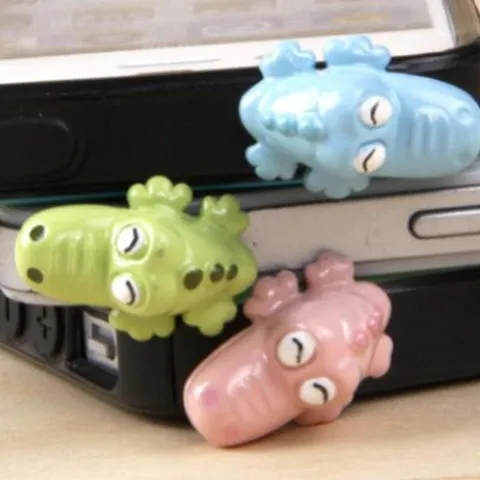 Cute Cartoon Crocodile Phone Dust Plug Universal Headphone Jack Protector ABS Resin Phone Charm Accessory