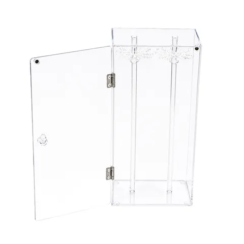Transparent Acrylic Necklace Storage Box Dustproof Jewelry Display Stand With Rotating Hooks Necklace Organizer Case For Home
