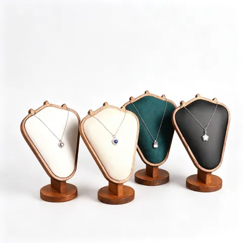 Holz Ziegenhorn Halskette Display Ständer Walnuss Naturholz Schmuck Büste Halter Für Schaufenster Einzelhandel Geschäft Zuhause