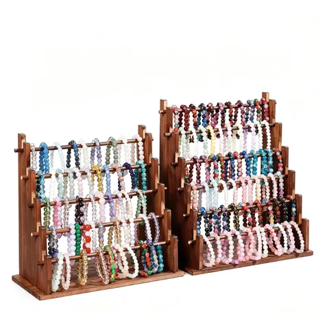 Kiefernholz Schmuckständer Mehrschichtig Walnuss Armband Armreif Uhrenhalter Regal Für Schmuckaufbewahrung Ausstellungs-Organizer