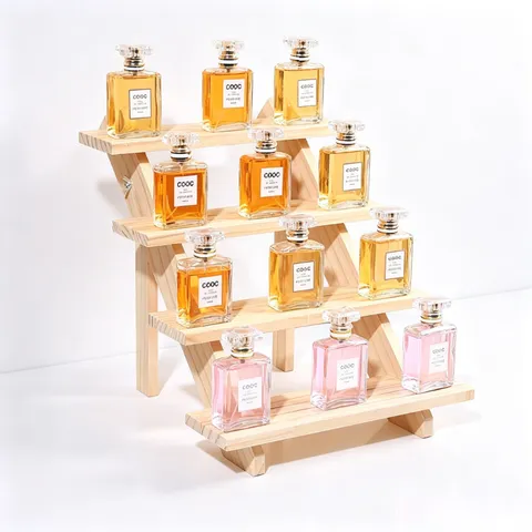 Supporto per Display a Gradini in Legno Massello Organizzatore per Profumi Gioielli Scaffale per Conservazione da Tavolo