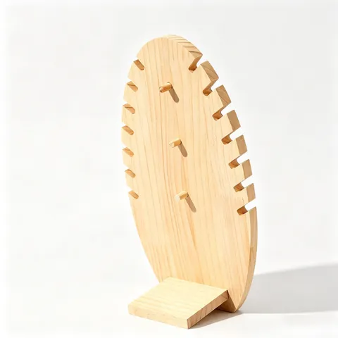 Wooden Flame Necklace Display Stand Engineered Wood Jewelry Holder Pendant Bracelet Showcase Organizer Display Prop