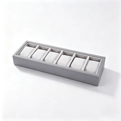 Vassoio Espositore per Orologi in Velluto Grigio Organizzatore per Orologi da Polso Supporto per Contenitore per Orologi Gioielli Cassetto Organizzatore