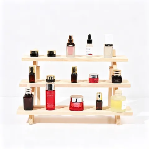 Massivholz Gestuft Displayständer Parfüm Schmuck Organizer Stufen-Schreibtisch-Lagerregal Für Armband Ohrring Einzelhandel