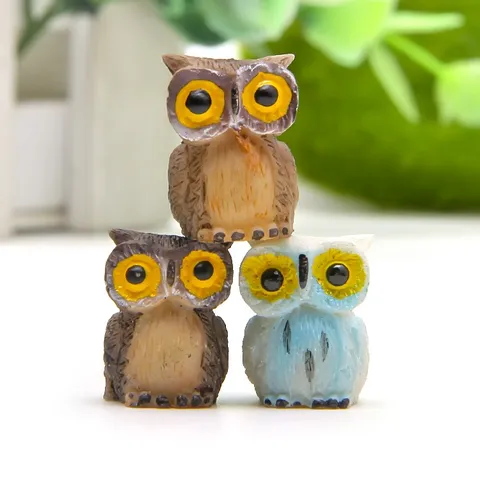 Japanse Uil Hars Miniatuur Beeldje Voor DIY Vetplanten Landschapsarchitectuur Tuin Decor Leuke Dier Standbeeld Bureau Ornament