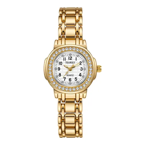 Luxus Quadratisch Strass Quarzuhr Für Damen Mode Elegant Metallgliederarmband Analoge Armbanduhr Legierung Armbanduhr Geschenk