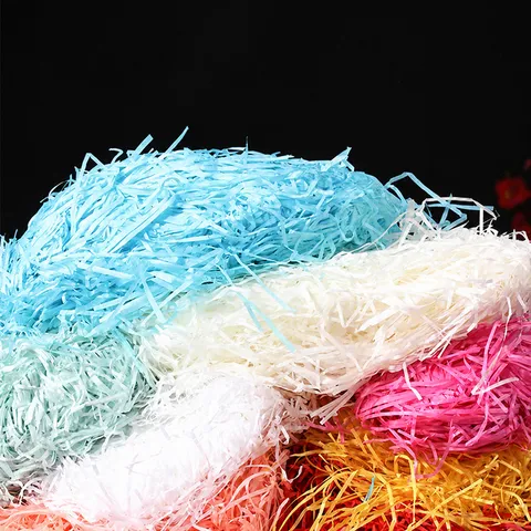 Raffia Carta Triturata Riempimento Per Scatole Regalo Bouquet Di Fiori Decorazione Festa Carta Velina Forniture Per Imballaggio