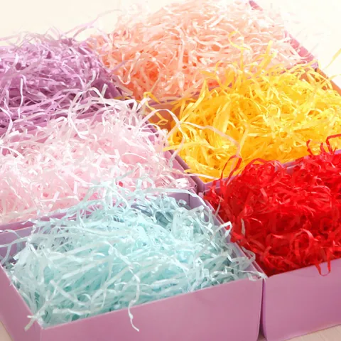 Raffia Carta Triturata Riempimento Per Scatole Regalo Bouquet Di Fiori Decorazione Festa Carta Velina Forniture Per Imballaggio