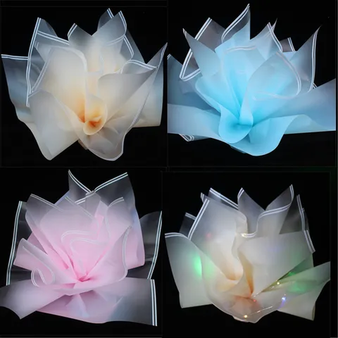 Papier d'Emballage pour Fleurs Imperméable Dégradé Double Ligne Mat Fournitures pour Bouquet de Fleuriste