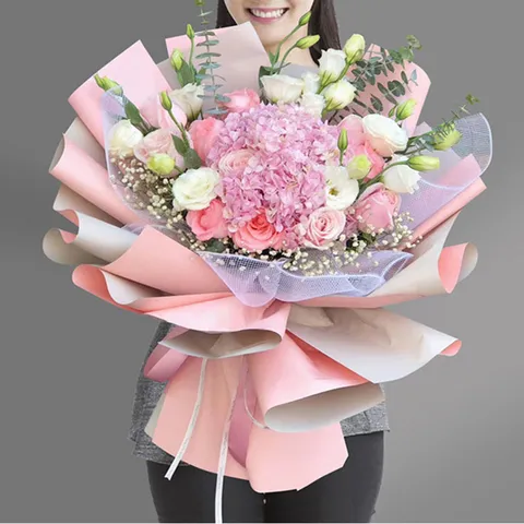 Rouleau de Papier d'Emballage pour Fleurs Imperméable Bicolore Papier Ouyah Film Plastique BOPP pour Bouquet Fleuriste Emballage Cadeau