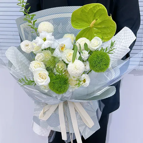 Papier Kraft Rétro à Motif Floral Botanique Gaufré pour Emballage de Bouquet de Fleurs et Cadeau de Saint-Valentin