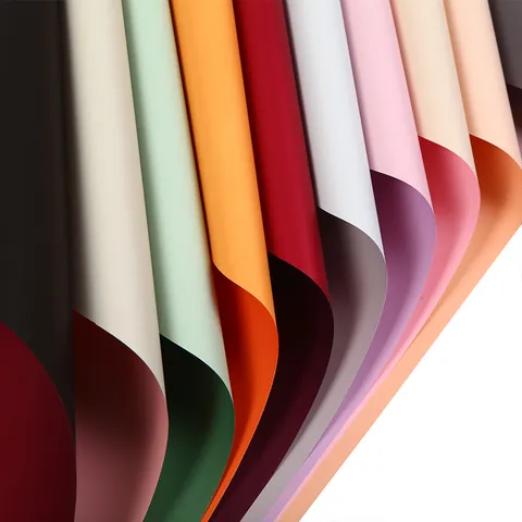 Rouleau de Papier d'Emballage pour Fleurs Imperméable Bicolore Papier Ouyah Film Plastique BOPP pour Bouquet Fleuriste Emballage Cadeau