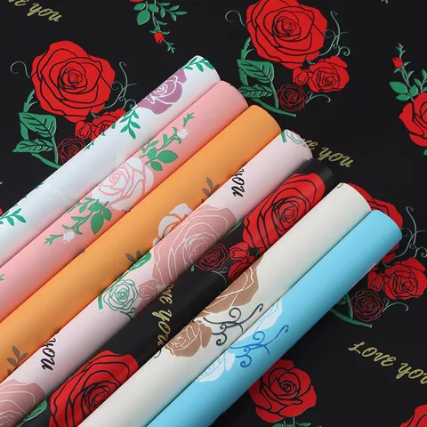 Waterdicht Bloemeninpakpapier Rozenpatroon Boeket Inpakpapier Verdikte Bloemenverpakking Benodigdheden