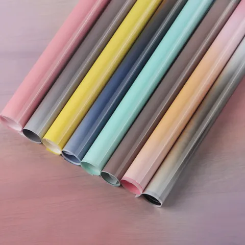 Papel de Envolver Caramelos para el Día de San Valentín Degradado Soñador Película OPP Ramo de Flores Material Decorativo Papel de Embalaje Impermeable