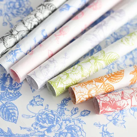 Papier de Soie Imprimé Floral Papier d'Emballage Cadeau Pour Bouquet de Fleurs Emballage DIY et Décoration de Fête