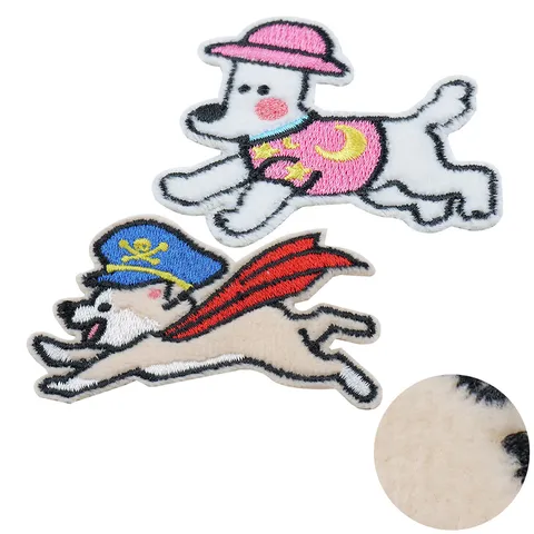 Cute Cartoon Puppy Embroidery Patches Iron On Applique DIY Clothing Bag Hat Repair Decorative Decal