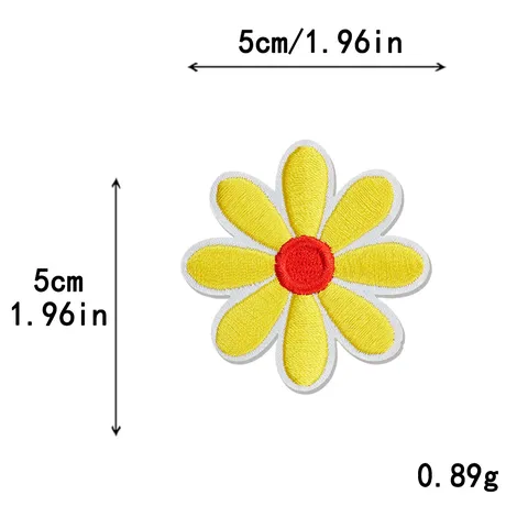 Computer Embroidery Macaron Color Flower Patches Daisy Cloth Stickers For Clothing Shoes Hats DIY Handmade