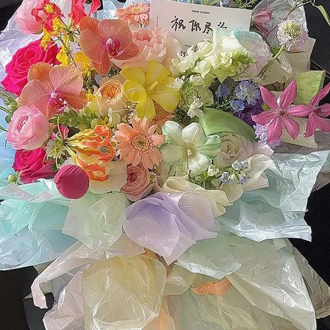 Wasserdichtes OPP Cellophan Blumen Geschenkpapier Glasur Textur Floristen Blumenstrauß Verpackung Basteln Geschenkpapier Rolle