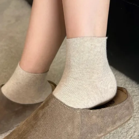 Calzini Corti in Cotone da Donna Estate Sottile Traspirante Tinta Unita Calzini Casual