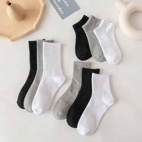 Calzini Sportivi Giornalieri Misto Cotone Traspiranti Tinta Unita Casual Unisex