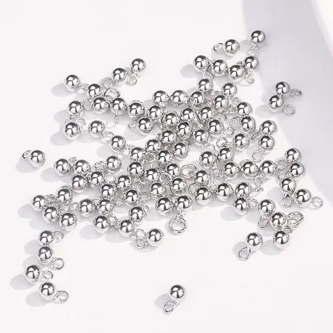 S925 Sterlingsilber Zwischenperlen Zweischichtige Runde Perlen Für DIY Armband Halskette Handgefertigter Schmuck Zubehör