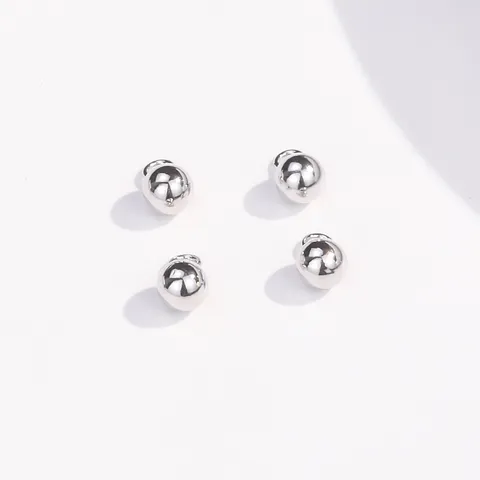 S925 Sterlingsilber Zwischenperlen Zweischichtige Runde Perlen Für DIY Armband Halskette Handgefertigter Schmuck Zubehör