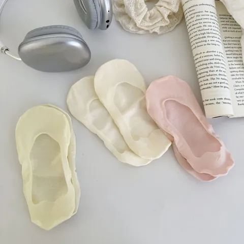 Fantasmini Invisibili Sottili Estivi da Donna in Seta Ghiaccio Traspiranti Antiscivolo Taglio Basso