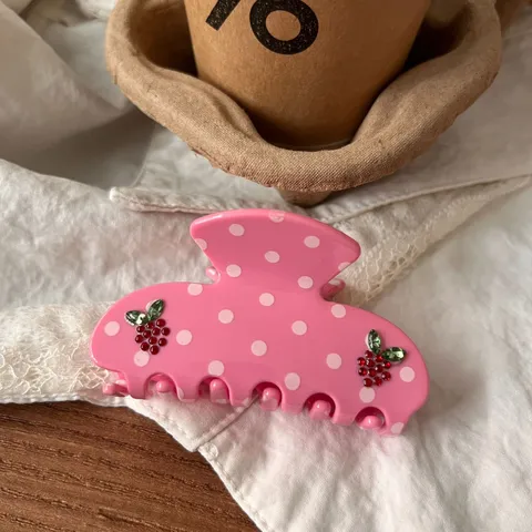 Essigsäure-Platte Haarkralle Mit Strass Pünktchen Blume Traube Koreanischer Stil Haarschmuck Für Damen Haarklammer