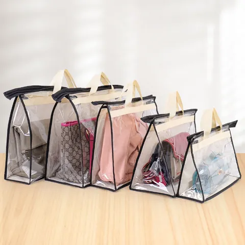 Borsa di Stoccaggio Trasparente Antipolvere per Borsa Organizer per Armadio in PVC Trasparente Con Manico Cerniera