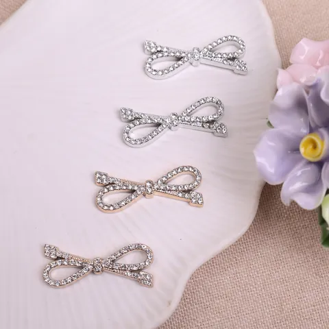 Accesorios de Manualidades de Resina con Lazo de Strass Brillante para Pinza de Pelo DIY Carcasa de Teléfono