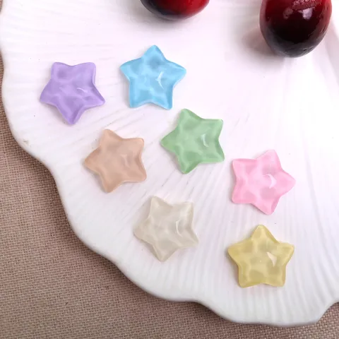 Parche de Resina de Estrella de Cinco Puntas Transparente para Horquillas Infantiles Fundas de Teléfono y Hebillas de Zapatos