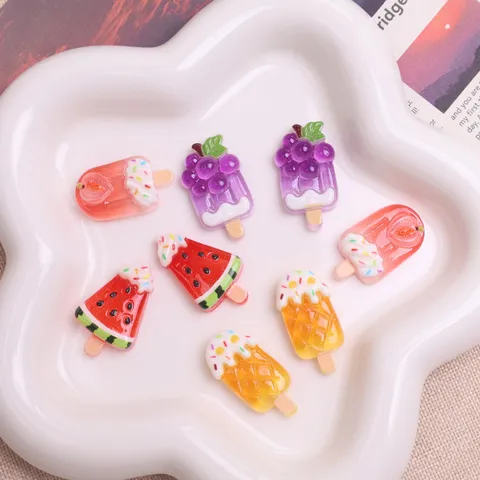 Cabochones de Resina de Paleta de Frutas Lindos DIY Funda de Teléfono Pinza de Pelo Zapato Decoración Accesorios
