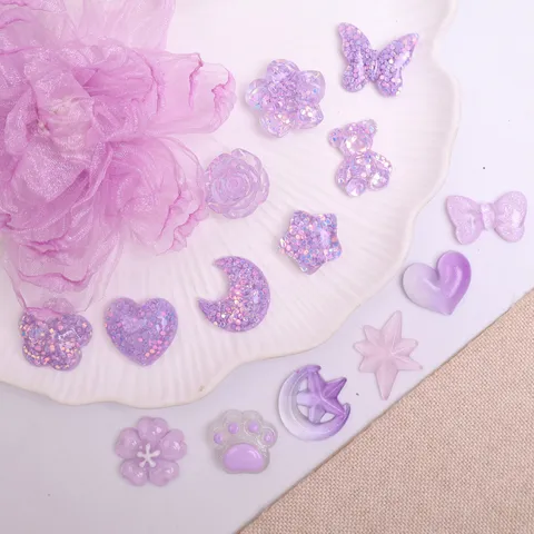Kids Hair Accessories Resin Flower Star Bow Cute DIY Hair Clip Patches Children Headwear Hair Decoration Craft Parts