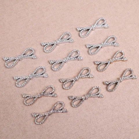 Accesorios de Manualidades de Resina con Lazo de Strass Brillante para Pinza de Pelo DIY Carcasa de Teléfono
