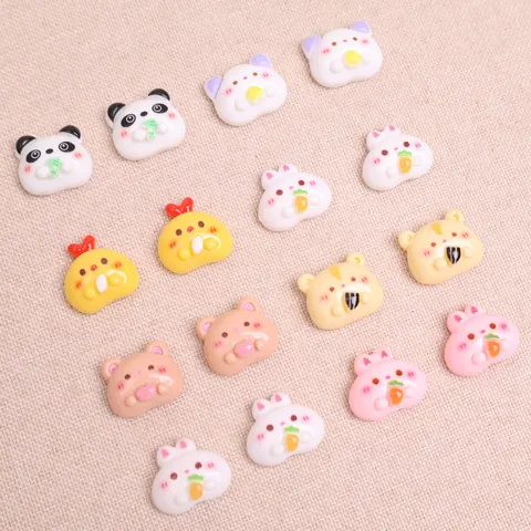 Encantadores Colgantes de Resina de Animales de Dibujos Animados Comida DIY Pinza de Pelo Funda de Teléfono Accesorios